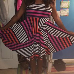 Multi color striped dress